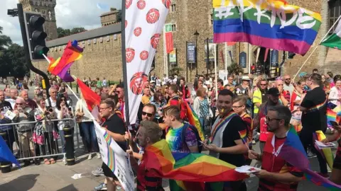 Crowds lined the streets in Cardiff city centre as the 2018 celebrations got under way