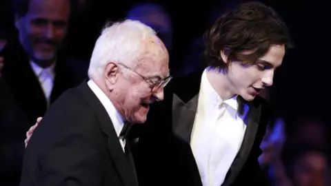 Rex Features James Ivory and Timothee Chalamet