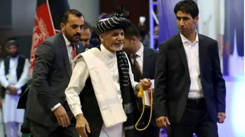 Reuters President Ashraf Ghani at an election rally on 13 September 2019