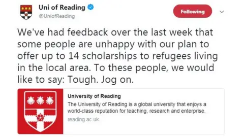 @UniofReading/Twitter Tweet from Univeristy