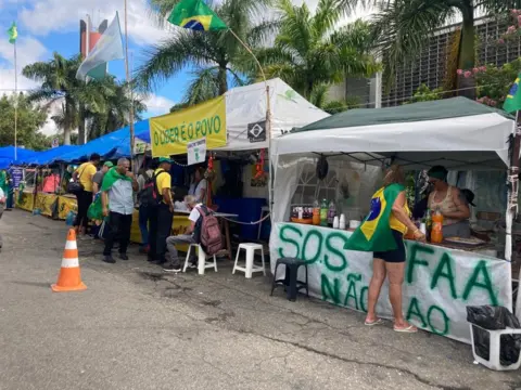 BBC There have been protests outside army barracks since Jair Bolsonaro lost the election