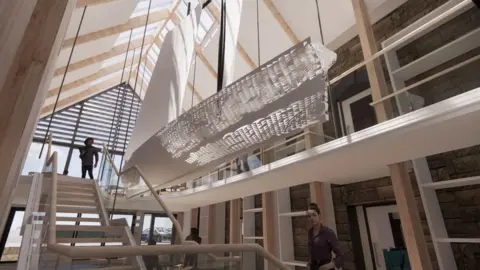 Purcell An artist's impression of how the revamped town hall could look shows a light and airy interior