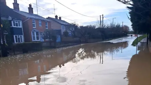 Suffolk Highways Flooding along the A12 at Yoxford