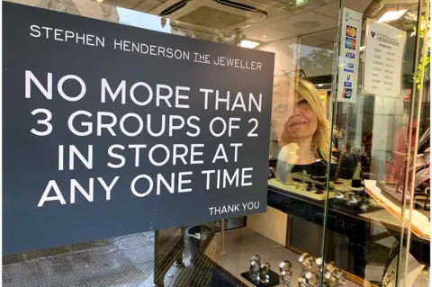 BBC Jane Bruce, manager of Stephen Henderson the Jeweller sets out the safety measures