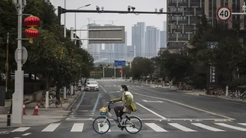 Getty Images deserted wuhan streets