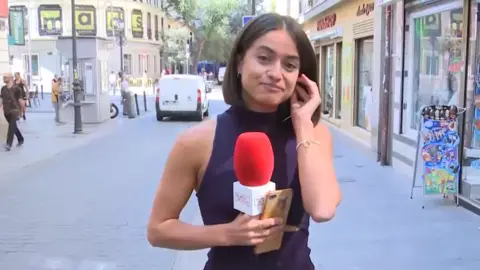 Cuatro Isa Balado was doing a live broadcast about a robbery when the incident happened