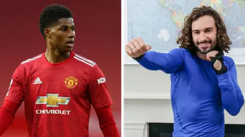 Getty Images Marcus Rashford and Joe Wicks