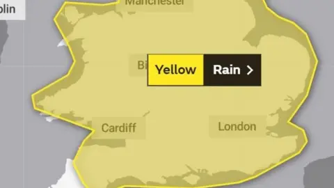 Met Office The weather warning map