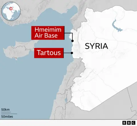 A BBC graphic showing the location of the bases.