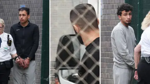 A compilation photo of three men. They are prisoners. 