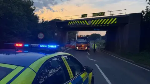 Leicestershire Police A5 Watling Street railway bridge