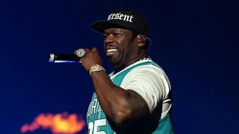 Rapper 50 Cent performs at Spectrum Center on 22 January 2025 in Charlotte, North Carolina. 