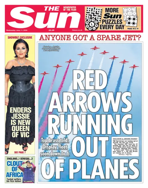 "Red Arrows running out of planes". 