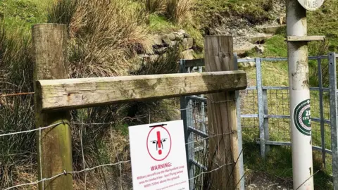 RAF Valley Drone warning sign