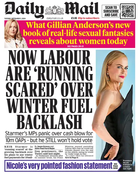  "Now Labour are 'running scared' over winter fuel backlash". 