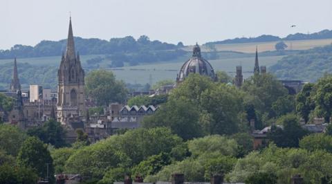 General view of Oxford city centre, including buildings of the University of Oxford