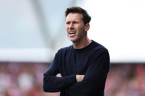 Gareth Taylor reacts during the 2-1 defeat by Arsenal