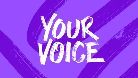 BBC Your Voice purple index image. Your Voice is written in white against a light purple background. 