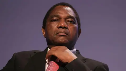 Hakainde Hichilema, Zambia's president at a summit in Berlin, Germany, on Monday 20 November 2023