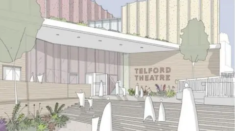 Telford & Wrekin Council Artist's impression of the remodelled theatre