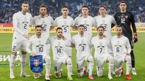 Top row: Strahinja Pavlovic, Strahinja Erakovic, Sasa Zdjelar, Luka Jovic, Sasa Lukic, Djordje Petrovic; bottom row: Dusan Tadic, Andrija Zivkovic, Filip Mladenovic, Mijat Gacinovic and Milan Gajic.