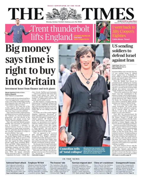  "Big wealth  says clip  is close    to bargain  into Britain". 