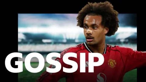 BBC Gossip graphic featuring Manchester United's Joshua Zirkzee