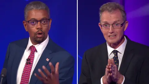 Vaughan Gething and David TC looked animated during the debate