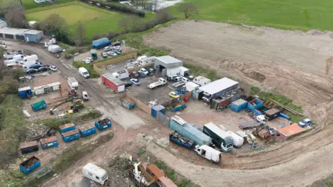 BBC The waste at the site near Rochester is yet to be removed