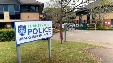 Outside the TVP HQ North by Oxford Airport.