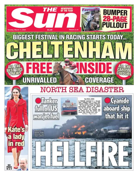 The Sun also leads with the collision and the headline: 