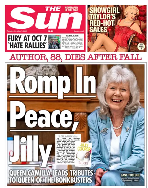 32208b50-a2fb-11f0-92db-77261a15b9d2.jpg 'UK Gaza protests going ahead' and 'Romp in Peace, Jilly'