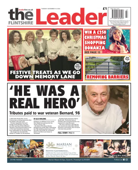 Flintshire Leader Front page of the Flintshire Leader