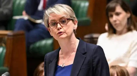 Home Secretary Yvette Cooper delivers a speech in the House of Commons