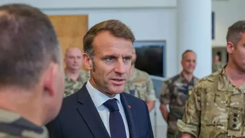 Emmanuel Macron meeting soldiers