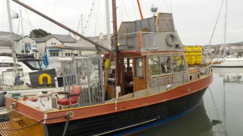 Jon Fieldhouse A replica boat of Orca from Jaws at Deganwy Marina on the Conwy estuary