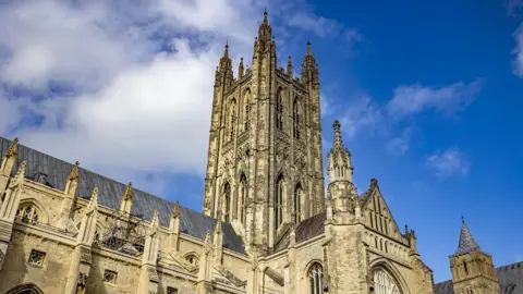 A view of Canterbury Cathedral on a sunny day