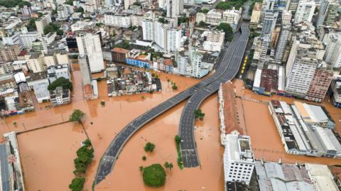 Here you can see the city of Porto Alegre - residents were told to leave for their safety