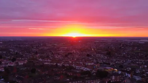 Jack March/BBC Weather Watchers Sunrise over Nuneaton