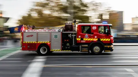 Getty Images A firetruck driving successful  Melbourne