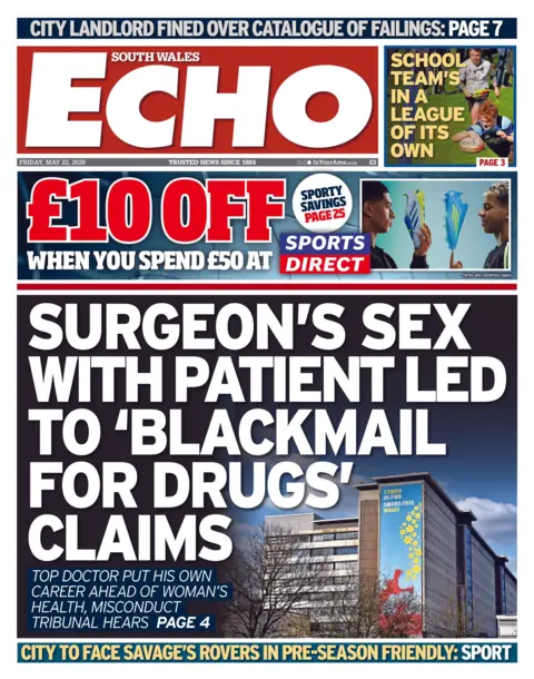 South Wales Echo South Wales Echo front page