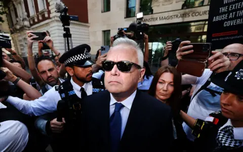 ANDY RAIN/EPA Former BBC news presenter Huw Edwards departs the Westminster Magistrates' Court in London, Britain, 31 July 2024.