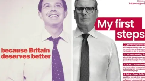People's History Museum / PA Composit image showing similarities between Sir Keir Starmer and Sir Tony Blair's Labour poster