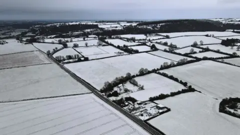 Reuters Drone shot of snow covered fields in Kilkenny