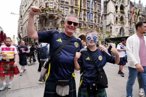 PA fans in Munich city centre