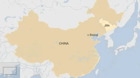 A map showing the Jilin province of China 