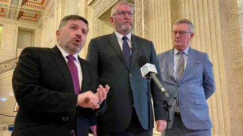 PA Robin Swann, Doug Beattie and Mike Nesbitt