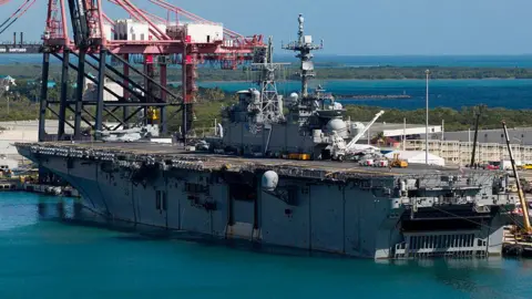 The USS Iwo Jima, seen docked in Puerto Rico in January