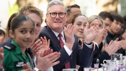 PA Media Sir Keir Starmer hosted a Downing Street tea party for VE Day 80