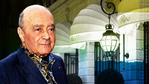 Getty Images A composite image of Mohamed Al Fayed and the facade of Hotel Ritz Paris